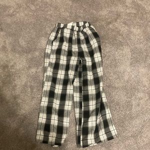 Checkered, black and white and gray pants